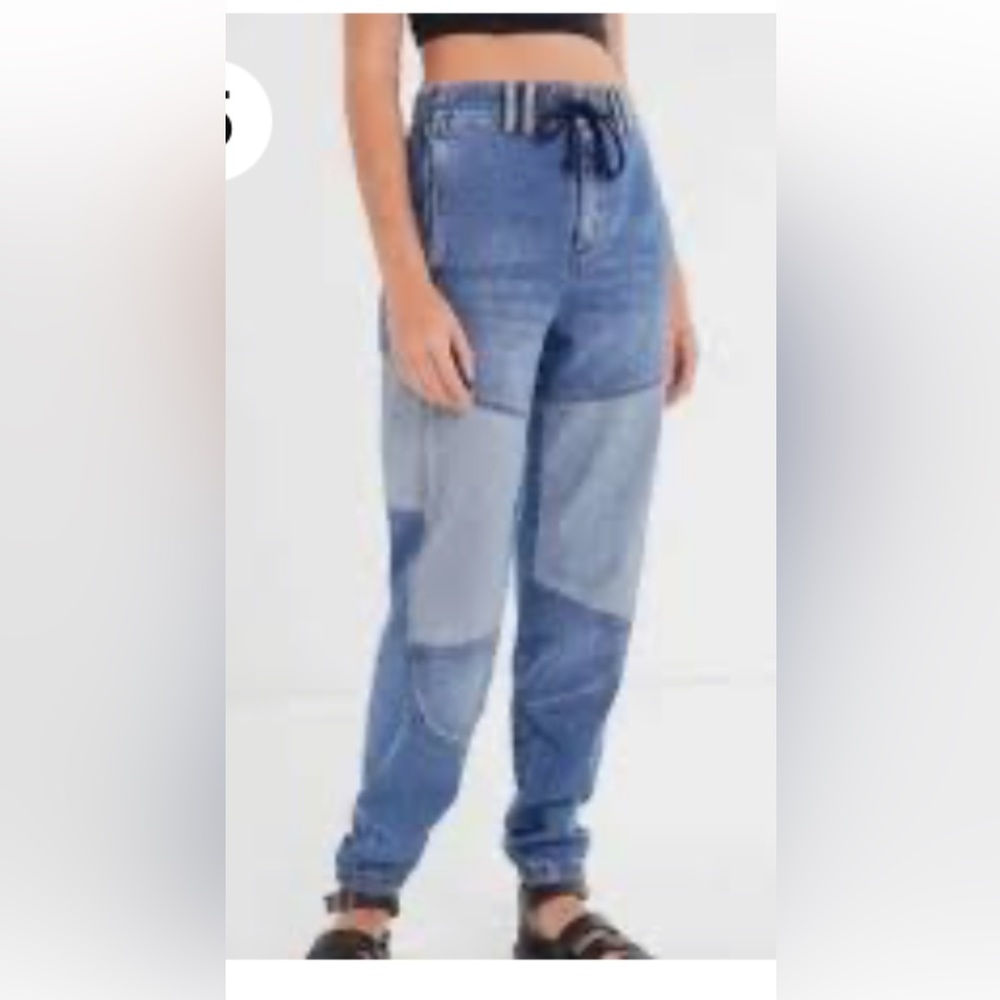 BDG Urban Outfitters Patchwork Elastic-Waist Denim HighWaist Women’s Med EUC